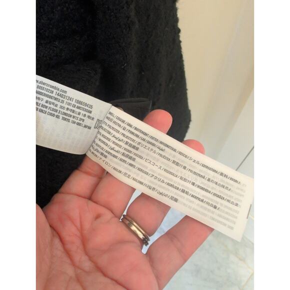 Abercrombie Fitch Collarless Tweed Jacket Black Size Medium - Picture 6 of 8